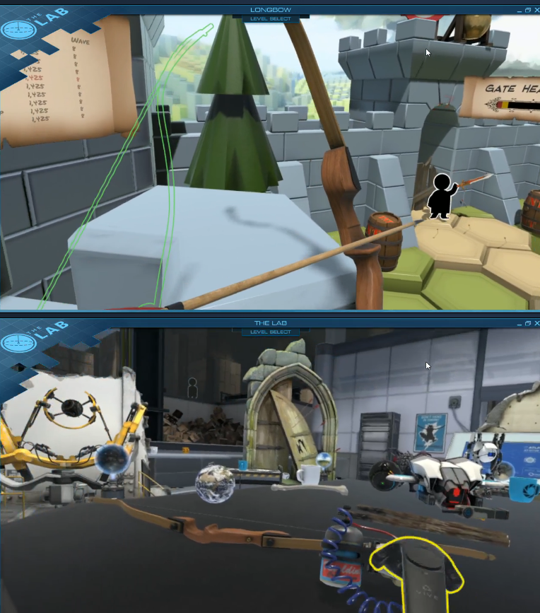 Action shots from VR Game The Lab